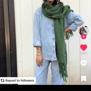 J CREW brushed woven scarf navy